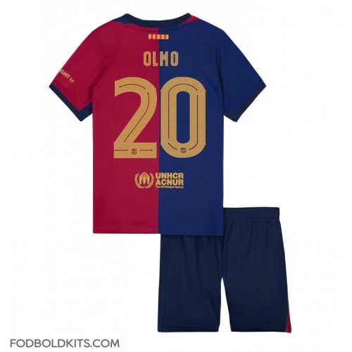 Barcelona Dani Olmo #20 Hjemmebanesæt Børn 2024-25 Kortærmet (+ Korte bukser)